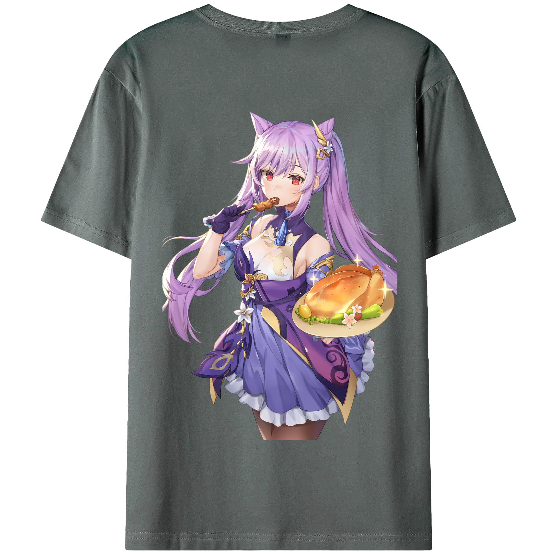 げんし神 刻晴 こくせい genshin Kokusei 綿100％半袖Tシャツ（背面プリント）